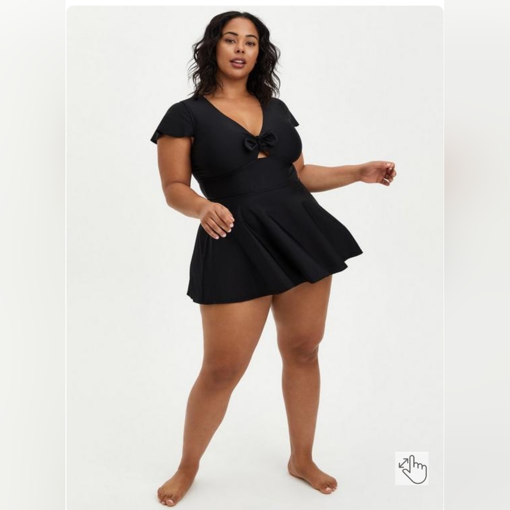 New flutter Sleeve Skater Swim Dress With Brief